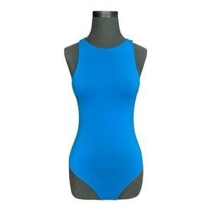Cyanstyle Blue Soft Dance Gymnastics Leotard Bodysuit Swimsuit Size S NWT